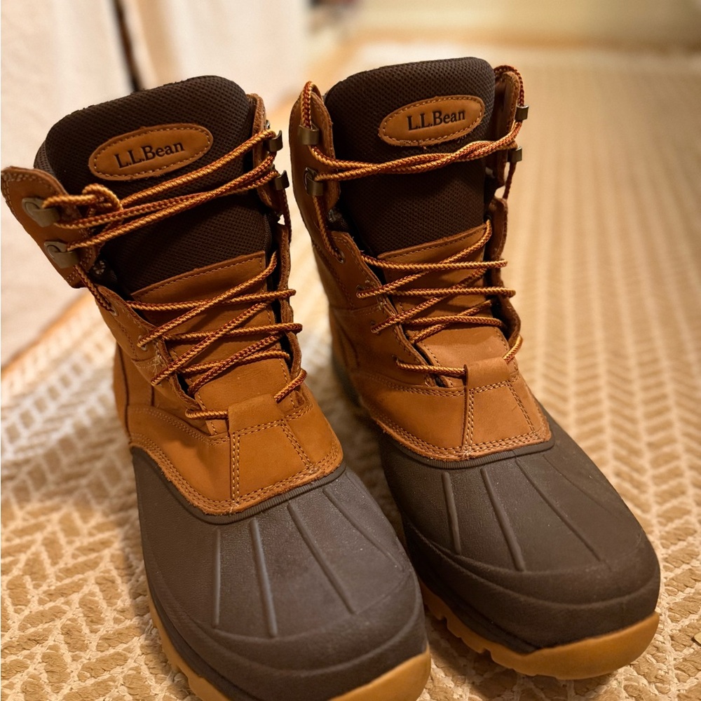 L.L. Bean Brown and Black Rain & Snow Boots with Waterproof Design men’s 11